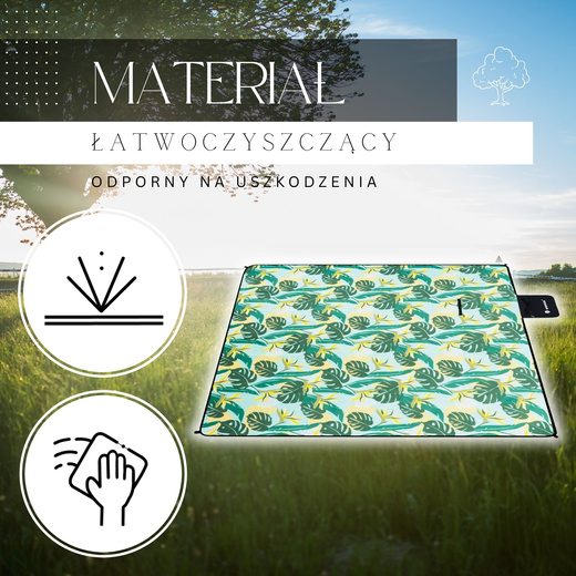 Koc piknikowy plażowy 200x200 cm na biwak kemping mata z izolacją