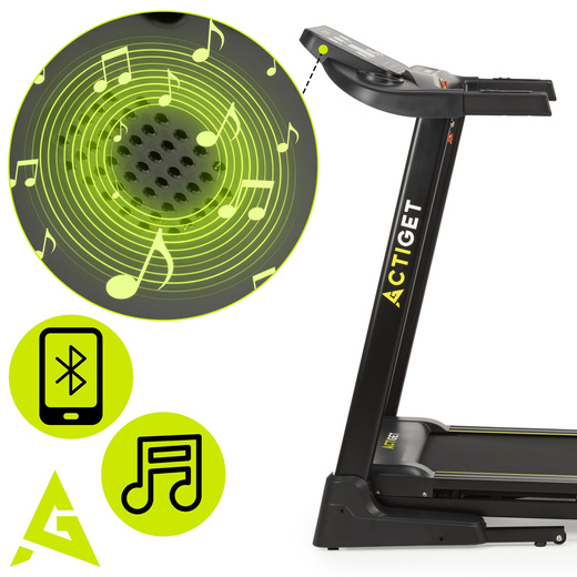 Bieżnia elektryczna, domowa 16 km/h z nachyleniem składana z aplikacją i czujnikami PRO