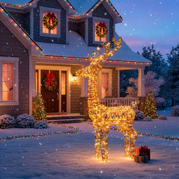 Renifer świąteczny 80 LED świetlna dekoracja do ogrodu biały ciepły