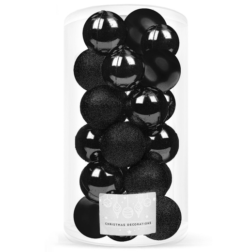 Bombki choinkowe 20 szt. ozdoby świąteczne zestaw 5 cm czarny