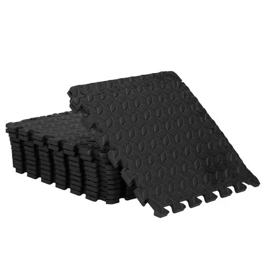 Mata piankowa 90x118 cm do ćwiczeń czarne puzzle pod sprzęt pianka EVA