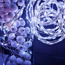 Lampki choinkowe 10 led na baterie druciki mikro biały zimny