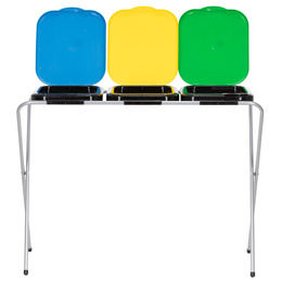 Stelaż na trzy worki do segregacji odpadów, stojak z pokrywami na śmieci