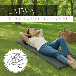 Mata samopompująca 180 cm mata turystyczna biwakowa z pokrowcem szara