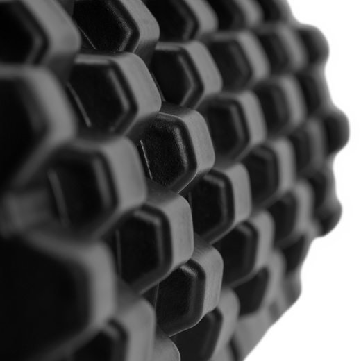 Wałek do masażu, średnio twardy, roller z wypustkami, czarny