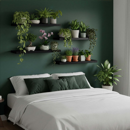 Półki ścienne 4 szt. na przyprawy, książki półki wiszące nowoczesne czarne