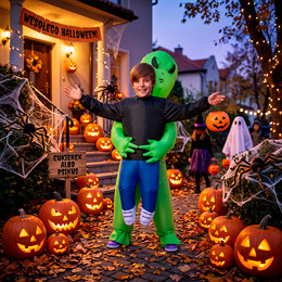 Strój dmuchany kosmita, dekoracja, stylizacja na Halloween Alien przebranie 120-155 cm