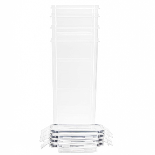 Pojemniki kuchenne do przechowywania żywności z pokrywką zestaw 24 szt. z naklejkami, przeźroczyste