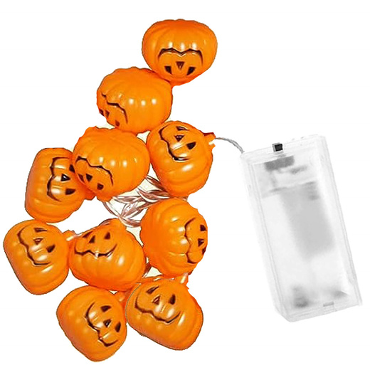 Lampki na Halloween dynie girlanda łańcuch świetlny na baterie 10 LED