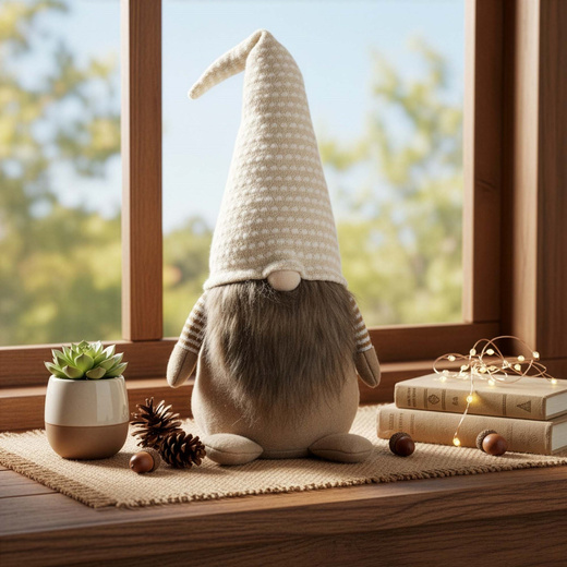 Skrzat świąteczny 51 cm ozdoba bożonarodzeniowa krasnal świąteczny, gnom stojący figurka 