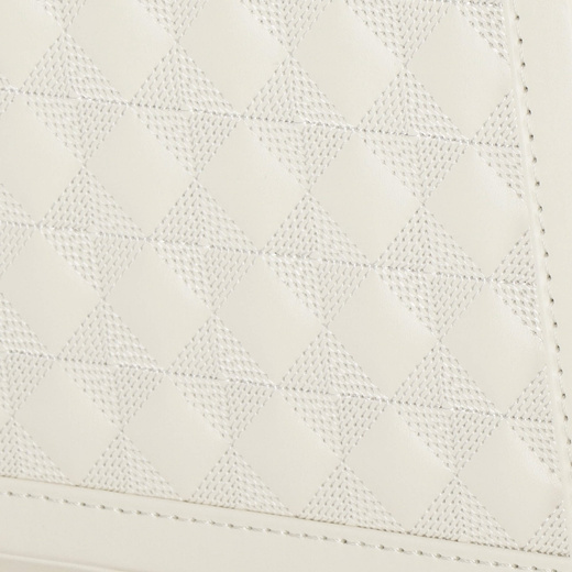 Szkatułka na biżuterię ekoskóra 25x25x8,5 cm kremowy organizer z przegródkami