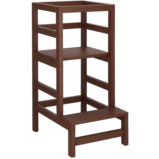 Pomocnik kuchenny 4-poziomowy kitchen helper, podest dla dzieci 90 cm brązowy