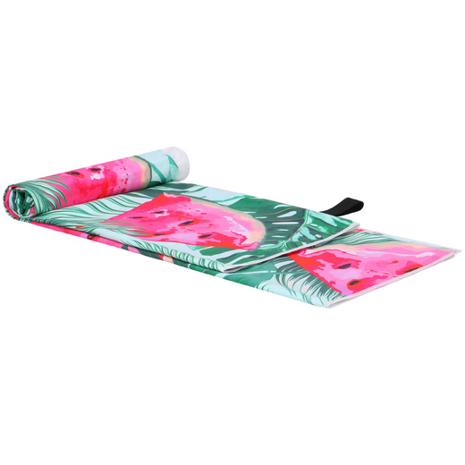 Ręcznik plażowy 90x180 cm mikrofibra, szybkoschnący na basen arbuzy, liście