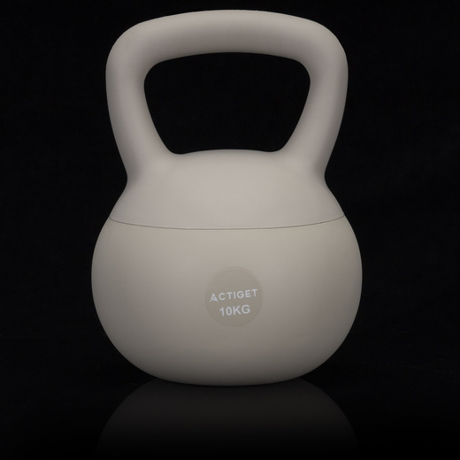 Kettlebell miękki 10 kg kula odważnik hantla ciężar do ćwiczeń fitness, beżowy