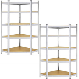 Regały metalowe 2 szt. z 5 półkami 180x90x40cm 875kg do garażu, piwnicy