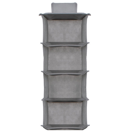 Organizer do szafy wiszący z 4 półkami 80x30x30cm szary