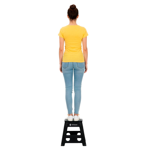 Stołek składany 39 cm schodek pomocniczy 150 kg podest antypoślizgowy, czarny