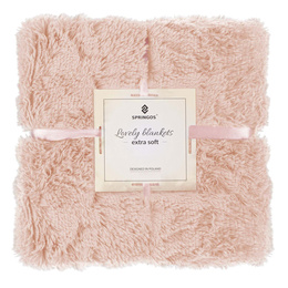 Narzuta na łóżko, pled 200x220 cm dwustronny koc na kanapę różowy