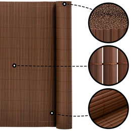 Osłona PVC maskująca na balkon, taras, ogrodzenie 500x140 cm brązowa