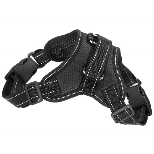Szelki dla psa, regulowane rozm. M 19-35 kg uprząż bezuciskowa, czarna 