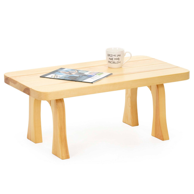 Drewniany stolik kawowy 85x48cm prostokątna ława do salonu impregnowane naturalne drewno