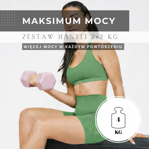 Ciężarki 2x2kg hexagonalne do ćwiczeń fitness hantle zestaw 2 szt. różowe