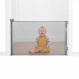 Bramka zabezpieczająca na schody 80 cm zwijana roleta do drzwi barierka ochronna szara