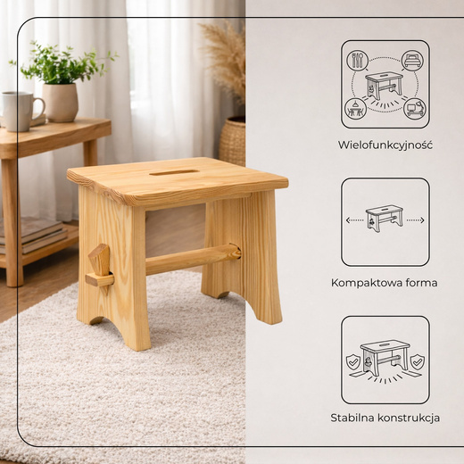 Taboret drewniany, krzesło ogrodowe do plewienia, wielofunkcyjny stołek, podest