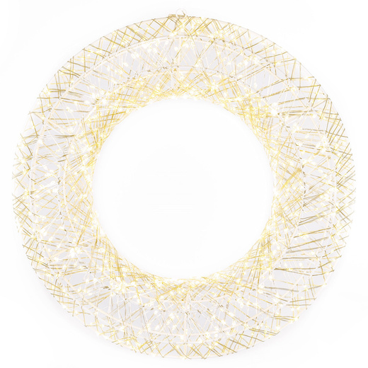 Wieniec świetlny 45 cm stroik świateczny na drzwi 720 LED ciepły biały