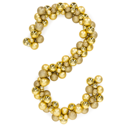 Girlanda świąteczna 160 cm łańcuch z bombek 130 szt. złote