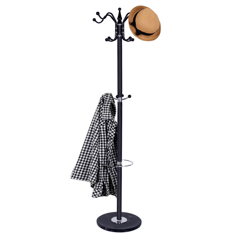 Stojak na ubrania 174cm wieszak stojący, podłogowy marmur czarny