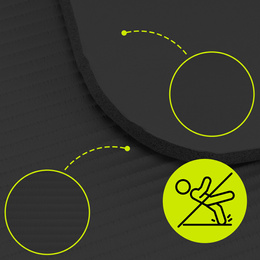 Mata do jogi, ćwiczeń fitness 183x61 cm antypoślizgowa, materac do stretchingu czarny