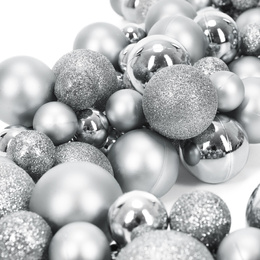 Girlanda świąteczna 160 cm łańcuch z bombek 130 szt. srebrne