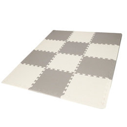 Mata piankowa kwadraty 118x90 cm szare, białe, czarne puzzle dla dzieci, do ćwiczeń