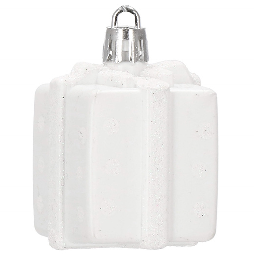 Bombki choinkowe 72 szt. biały zestaw choinkowy