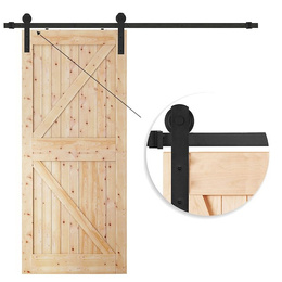 System do drzwi przesuwnych 183 cm prowadnica do 100 kg, barn door stal czarny