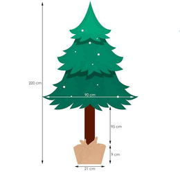 Choinka na pniu 220 cm sztuczna sosna drzewko bożonarodzeniowe