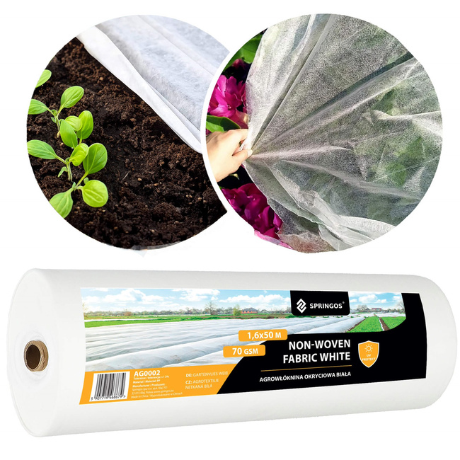 Agrowłóknina zimowa 70g/m2 otulina gruba 50x1,6m biała