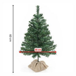 Choinka sztuczna 60 cm sosna naturalna z jutą małe drzewko świateczne na stolik, biurko