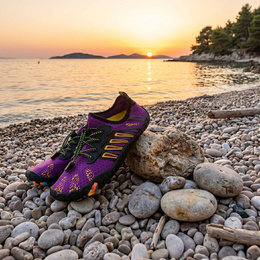 Buty do wody damskie rozm. 38 szybkoschnące buty na plażę, do pływania fioletowo-czarne