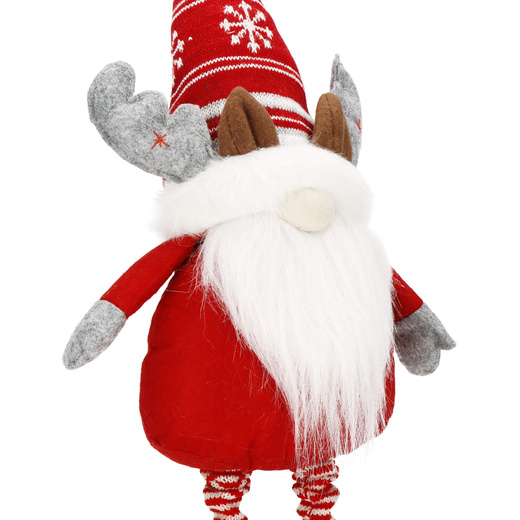 Skrzat 80 cm ozdoba świąteczna, renifer krasnal świąteczny, gnom z teleskopowymi nózkami
