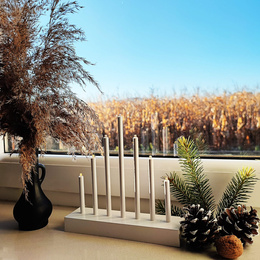 Świecznik adwentowy Led 7 świec biały