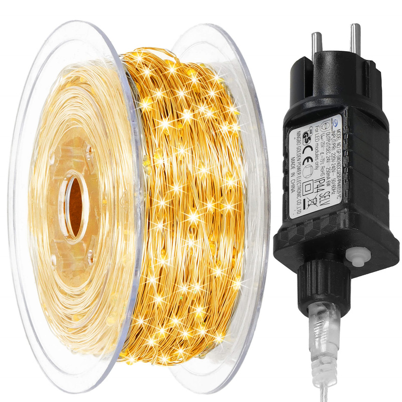 Lampki choinkowe na szpuli 1000 LED druciki biały ciepły wewnętrzno-zewnętrzne