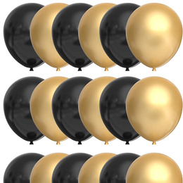 Balony na urodziny 100 szt. dekoracje złoty/czarny