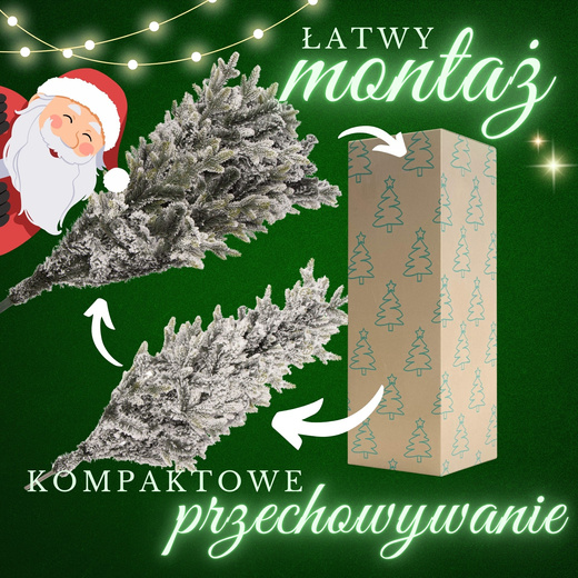 Choinka sztuczna premium 250 cm świerk ośnieżony drzewko bożonarodzeniowe PE