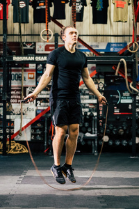 Skakanka treningowa, do ćwiczeń cardio 297 cm skórzana, antypoślizgowa