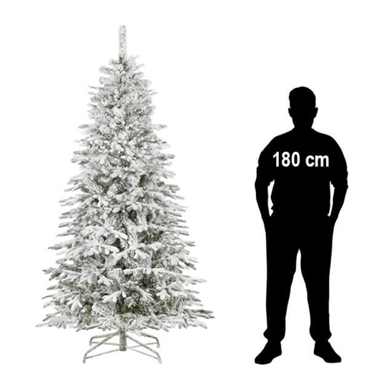 Choinka sztuczna 250 cm świerk ośnieżony jak żywy, nowoczesny, ze stojakiem