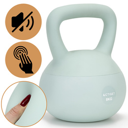 Kettlebell miękki 8 kg kula odważnik hantla ciężar do ćwiczeń fitness, turkusowy