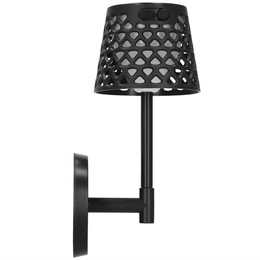 Lampa solarna LED ażurowa 5w1 zewnętrzna kinkiet z 3 trybami świecenia czarny