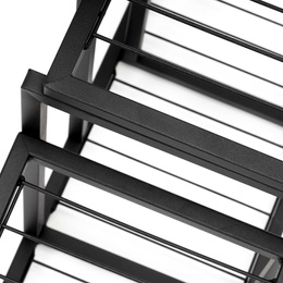 Kwietnik metalowy, stojący 79 cm regał na rośliny 5 poziomów, loft, czarny